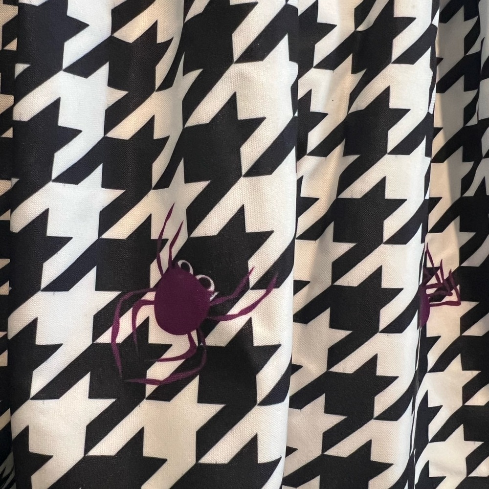 NWT Unique Vintage Black and White Houndstooth Spider Dress - Picture 6 of 11
